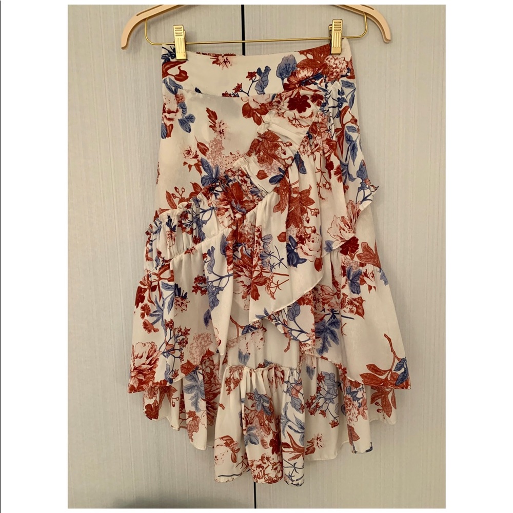 MISA Los Angeles Ruffle Midi Skirt